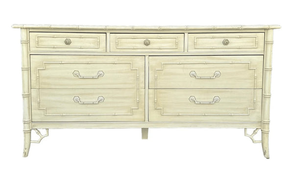 Vintage Thomasville Allegro Faux Bamboo Seven Drawer Dresser Available for Lacquer! - Hibiscus House