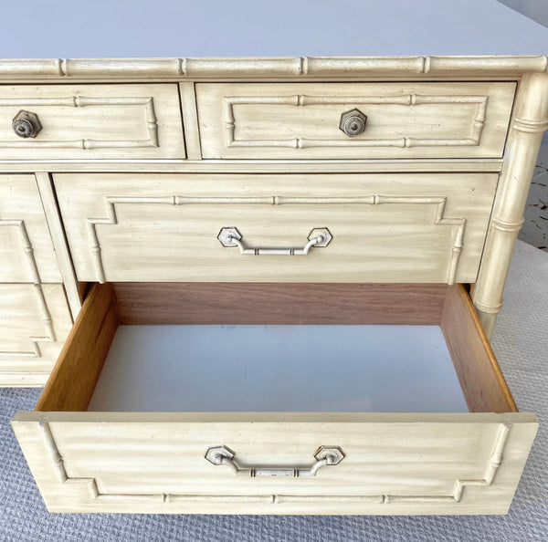 Vintage Thomasville Allegro Faux Bamboo Seven Drawer Dresser Available for Lacquer! - Hibiscus House