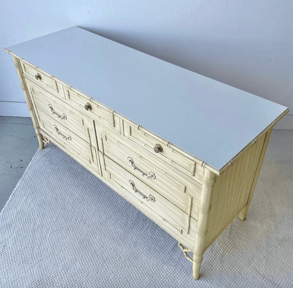 Vintage Thomasville Allegro Faux Bamboo Seven Drawer Dresser Available for Lacquer! - Hibiscus House