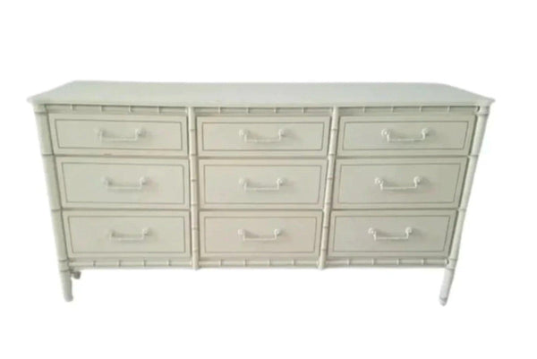 Vintage Faux Bamboo Classic Triple Dresser with Straight Hardware Available for Custom Lacquer! - Hibiscus House
