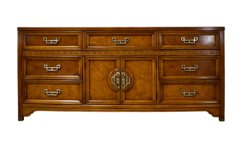 Vintage Henry Link Mandarin Collection Burl Wood Credenza Available for Custom Lacquer! - Hibiscus House