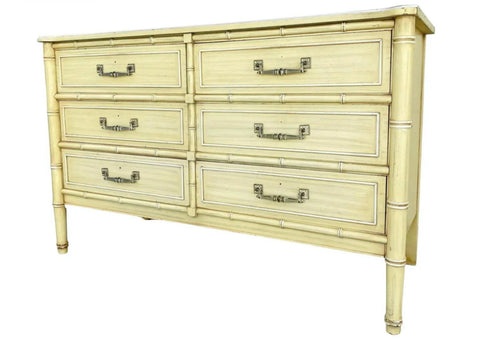 Vintage Henry Link Bali Hai Six Drawer Double Dresser Available to Customize