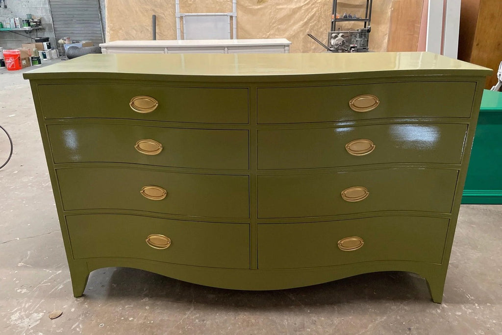 Vintage Bassett Furniture Traditional Style Dresser with Glass Top Available for Custom Lacquer! – Hibiscus House
