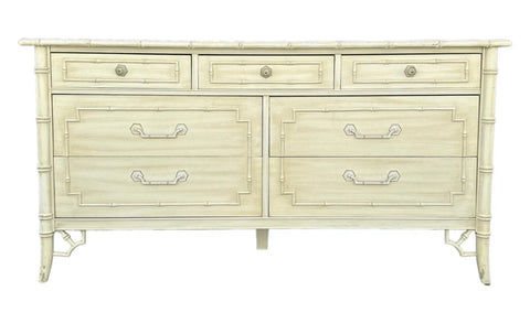 Vintage Thomasville Furniture Allegro Faux Bamboo Double Dresser Available for Custom Lacquer!