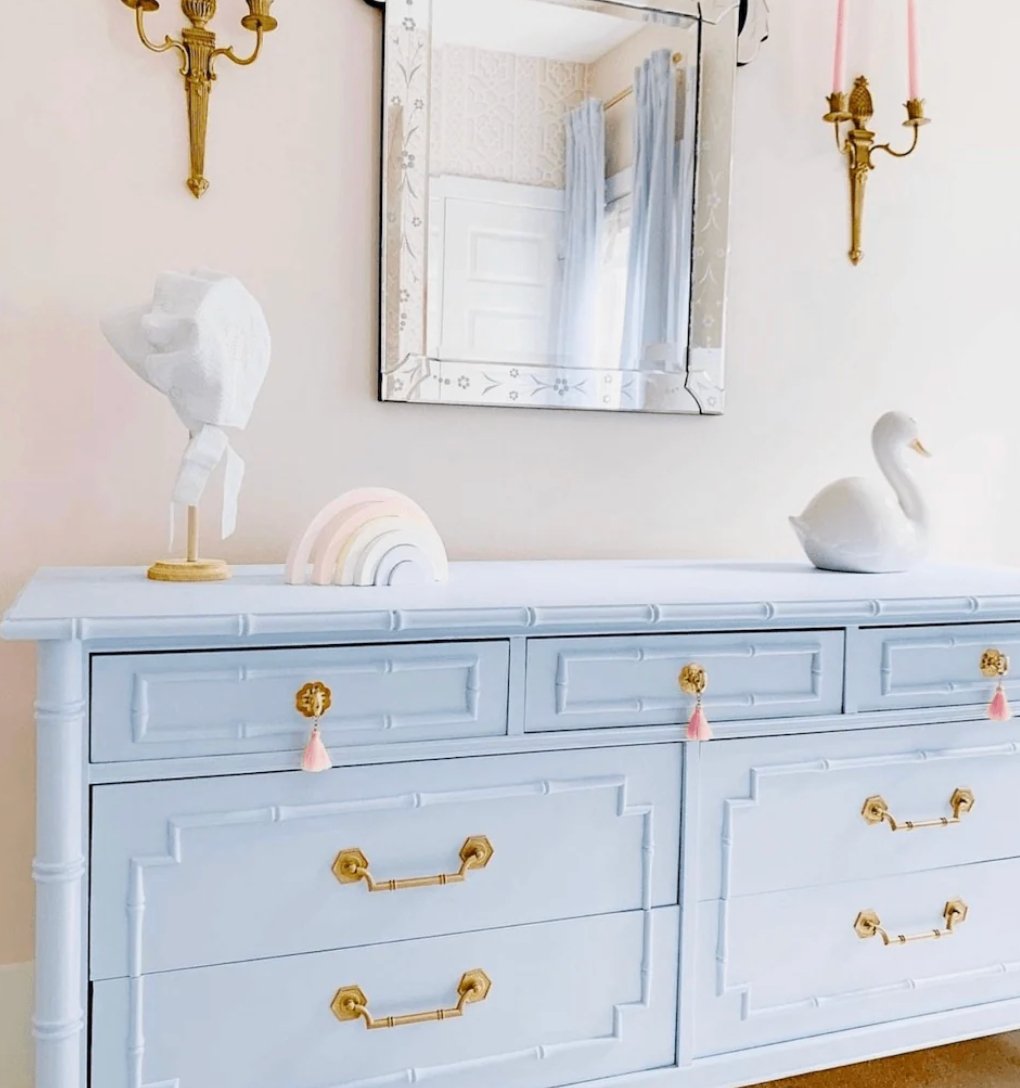 Vintage Thomasville Furniture Allegro Faux Bamboo Double Dresser