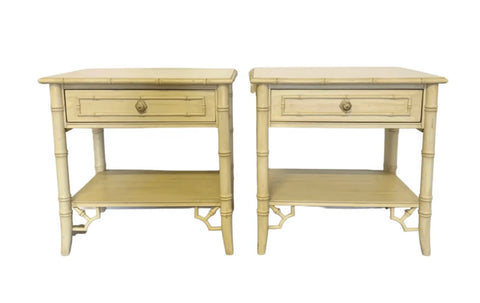 Vintage Thomasville Allegro Faux Bamboo Nightstand Pair Available to Customize!