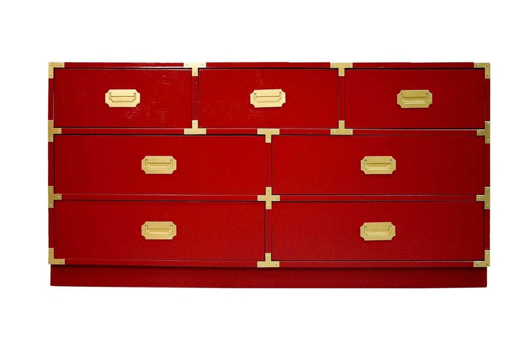 red campaign dresser How To Style A Red Lacquer Campaign Dresser
