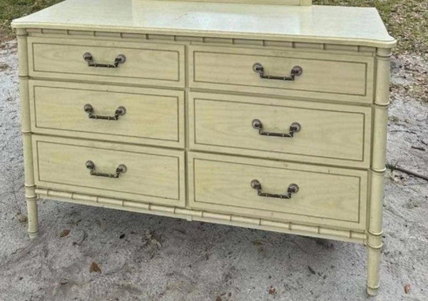 Vintage Classic Faux Bamboo Six Drawer Dresser Available to Customize!