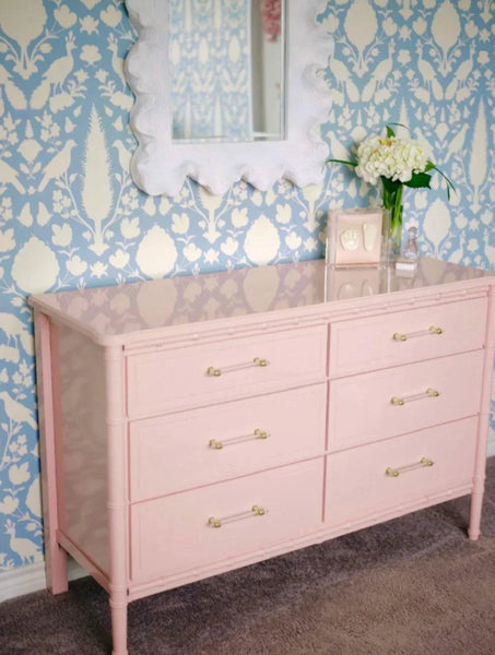 Vintage Classic Faux Bamboo Six Drawer Dresser Available to Customize!