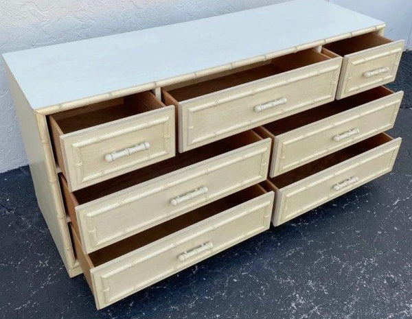 Vintage Dixie Aloha Faux Bamboo Seven Drawer Dresser Available for Custom Lacquer!!