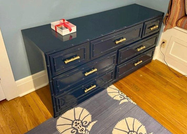 Vintage Dixie Aloha Faux Bamboo Seven Drawer Dresser Available for Custom Lacquer!!