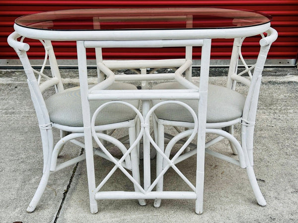 Vintage Rattan Honeymoon Table and Chair Set Available to Customize!