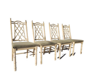 Vintage Thomasville Chippendale Faux Bamboo Dining Chairs Available for Custom Lacquer!