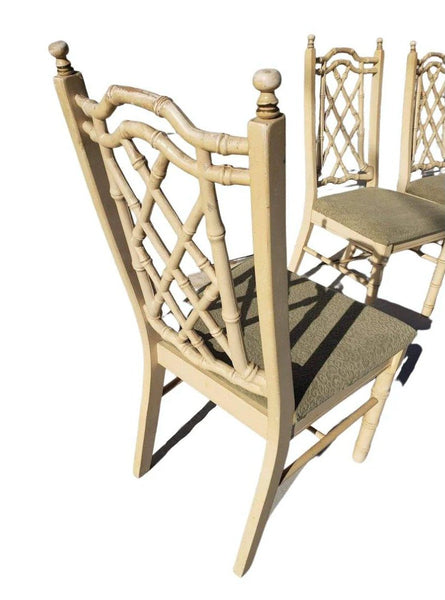 Vintage Thomasville Chippendale Faux Bamboo Dining Chairs Available for Custom Lacquer!