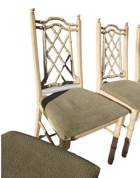 Vintage Thomasville Chippendale Faux Bamboo Dining Chairs Available for Custom Lacquer!