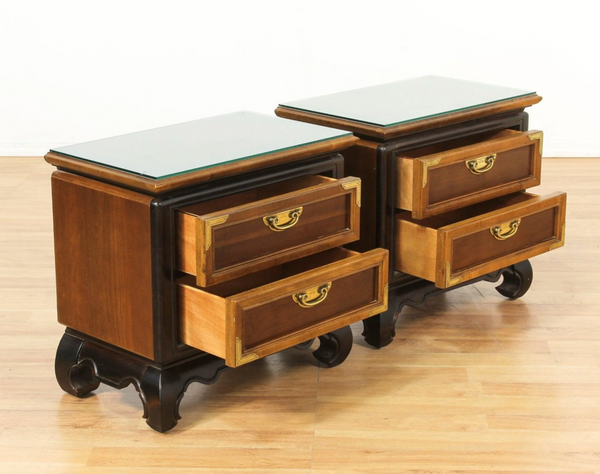 Vintage Pair of Broyhill Furniture Premier Ming Dynasty Nightstands Available for Custom Lacquer!