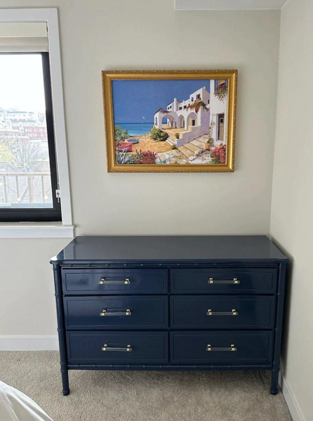 Vintage and Rare Faux Bamboo Six-Drawer Dresser Available to Customize!