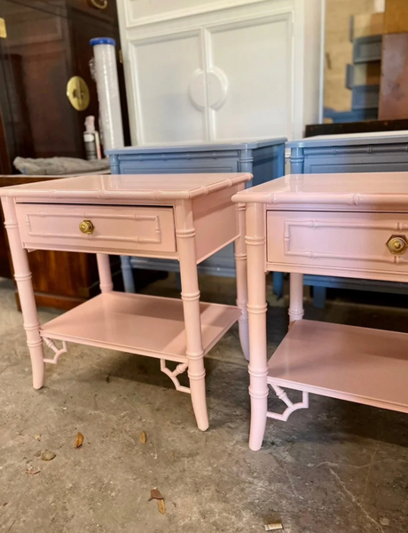 Vintage Thomasville Allegro Faux Bamboo Nightstand Pair Available to Customize!!