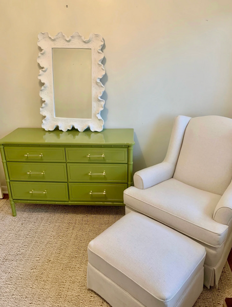 Vintage Classic Six Drawer Faux Bamboo Style Double Dresser Available to Customize!