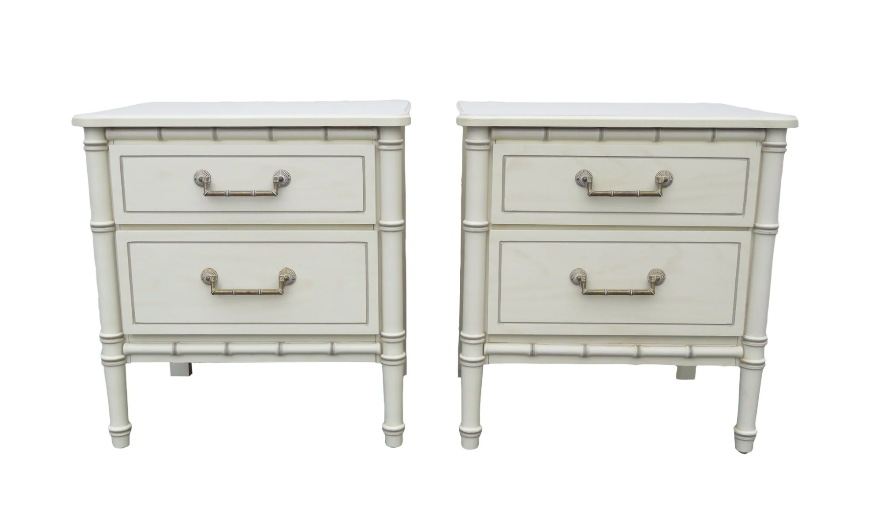 Vintage Pair of Classic Faux Bamboo Nightstands Available to Customize!