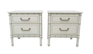 Vintage Pair of Classic Faux Bamboo Nightstands Available to Customize!