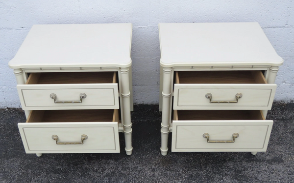 Vintage Pair of Classic Faux Bamboo Nightstands Available to Customize!