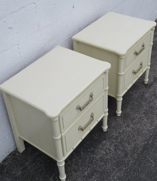 Vintage Pair of Classic Faux Bamboo Nightstands Available to Customize!