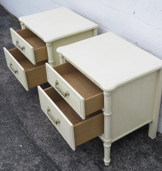 Vintage Pair of Classic Faux Bamboo Nightstands Available to Customize!