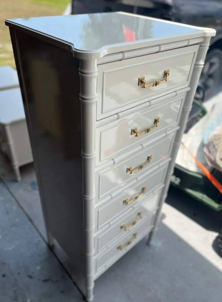 Vintage Faux Bamboo Henry Link Six Drawer Lingerie Chest Available Vintage Faux Bamboo Henry Link Six Drawer Lingerie Chest Available