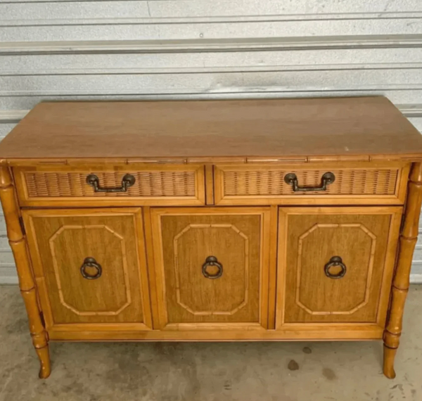 Vintage Broyhill Furniture Faux Bamboo Server Available to Customize!!