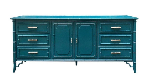 Vintage Dixie Aloha Faux Bamboo Credenza Available to Customize!