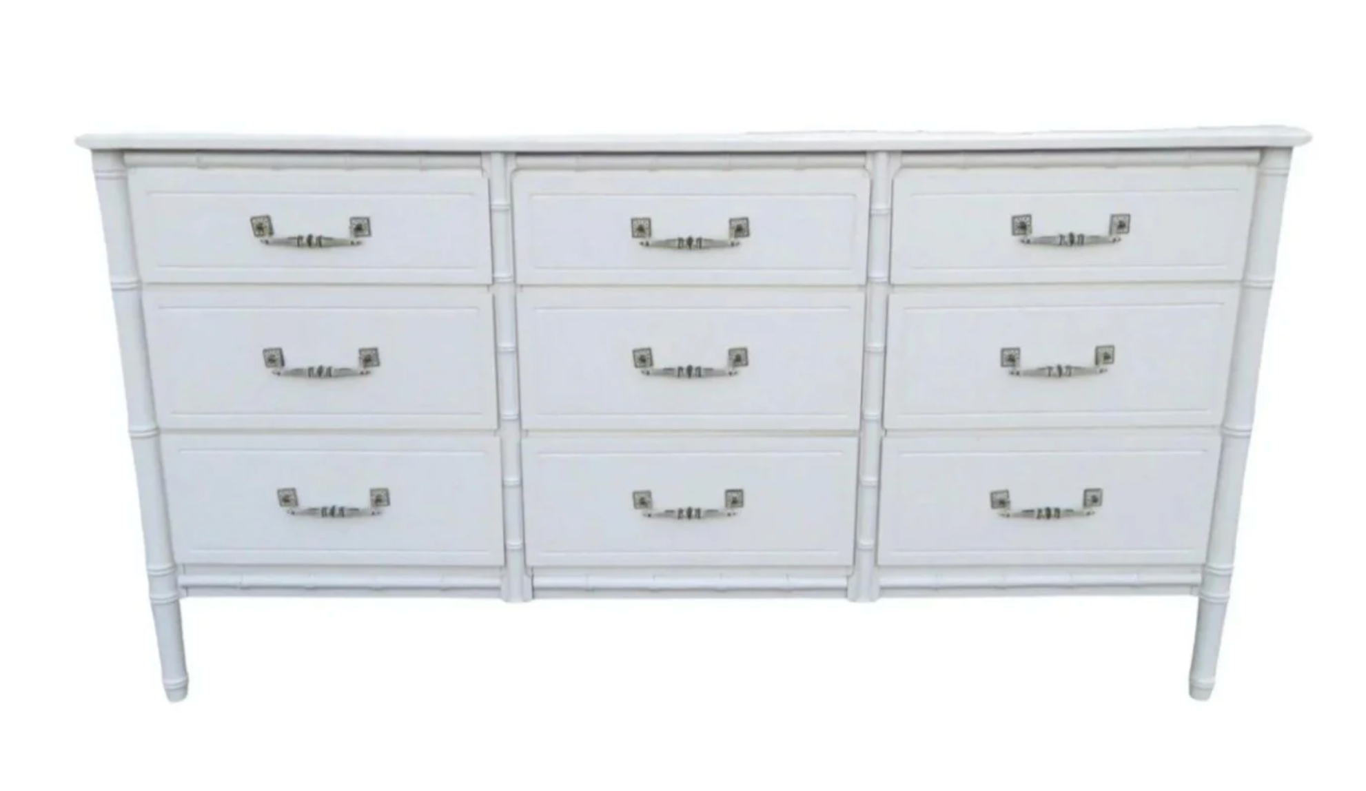 Vintage Bamboo Classic Nine Drawer Dresser Available for Custom Lacquer