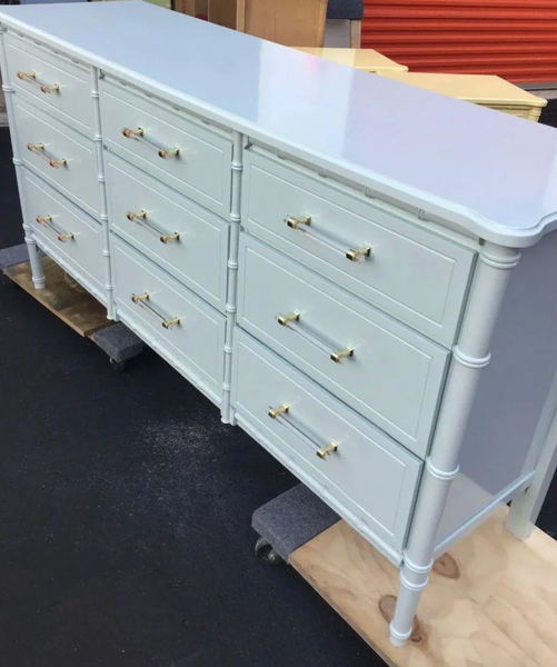 Vintage Bamboo Classic Nine Drawer Dresser Available for Custom Lacquer