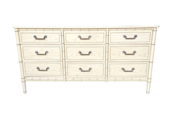 Faux Bamboo Nine Drawer Triple Dresser Available for Custom Lacquer!!