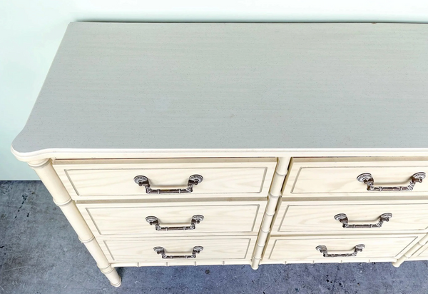 Faux Bamboo Nine Drawer Triple Dresser Available for Custom Lacquer!!