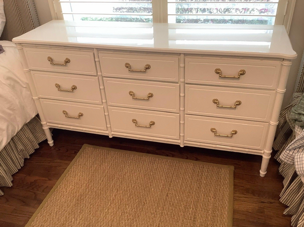 Faux Bamboo Nine Drawer Triple Dresser Available for Custom Lacquer!!