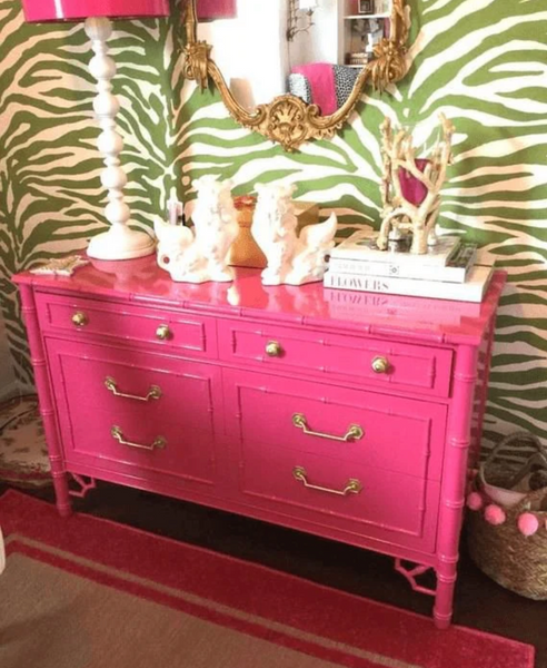 Vintage Thomasville Faux Bamboo Six Drawer Dresser Available for Custom Lacquer!