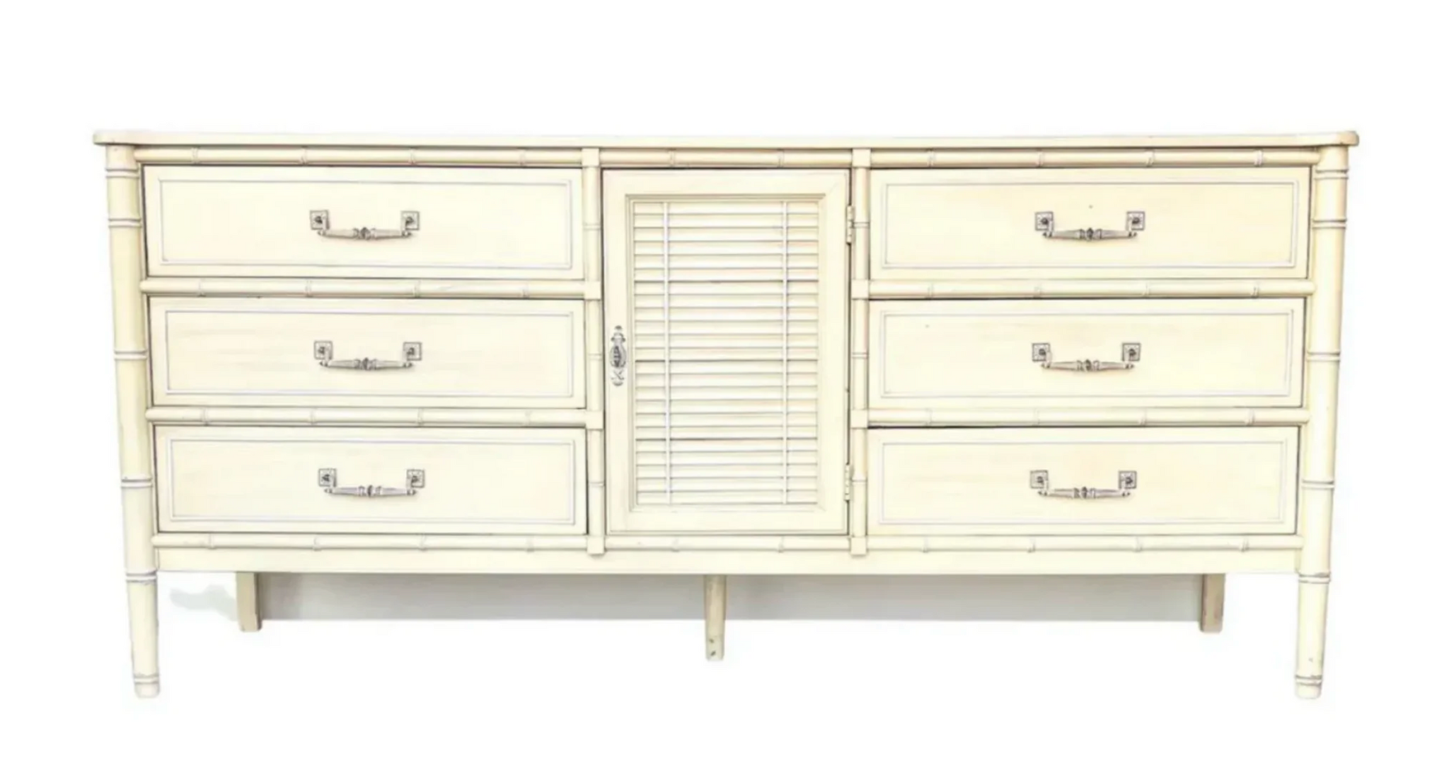Vintage Henry Link Bali Hai Bamboo Shutter Door Credenza Available for Custom Lacquer!