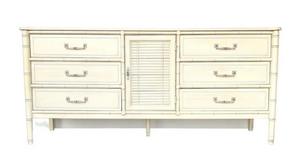 Vintage Henry Link Bali Hai Bamboo Shutter Door Credenza Available for Custom Lacquer!