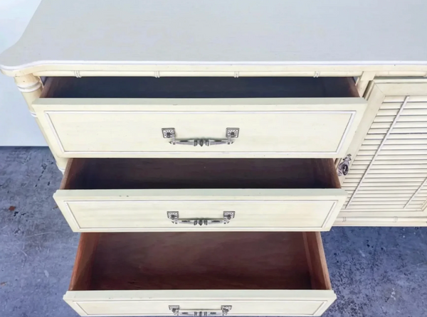 Vintage Henry Link Bali Hai Bamboo Shutter Door Credenza Available for Custom Lacquer!