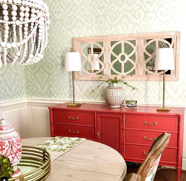Vintage Henry Link Bali Hai Bamboo Shutter Door Credenza Available for Custom Lacquer!