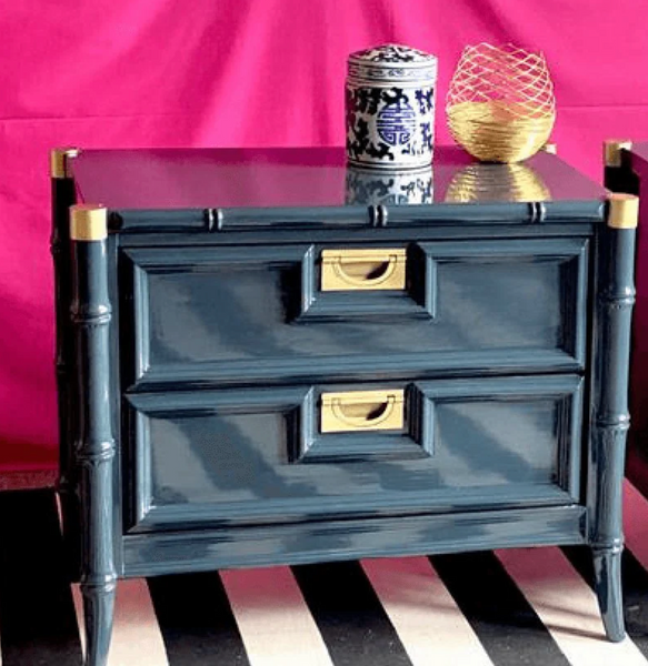Vintage Stanley Furniture Faux Bamboo Single Pagoda Nightstand Available for Custom Lacquer!