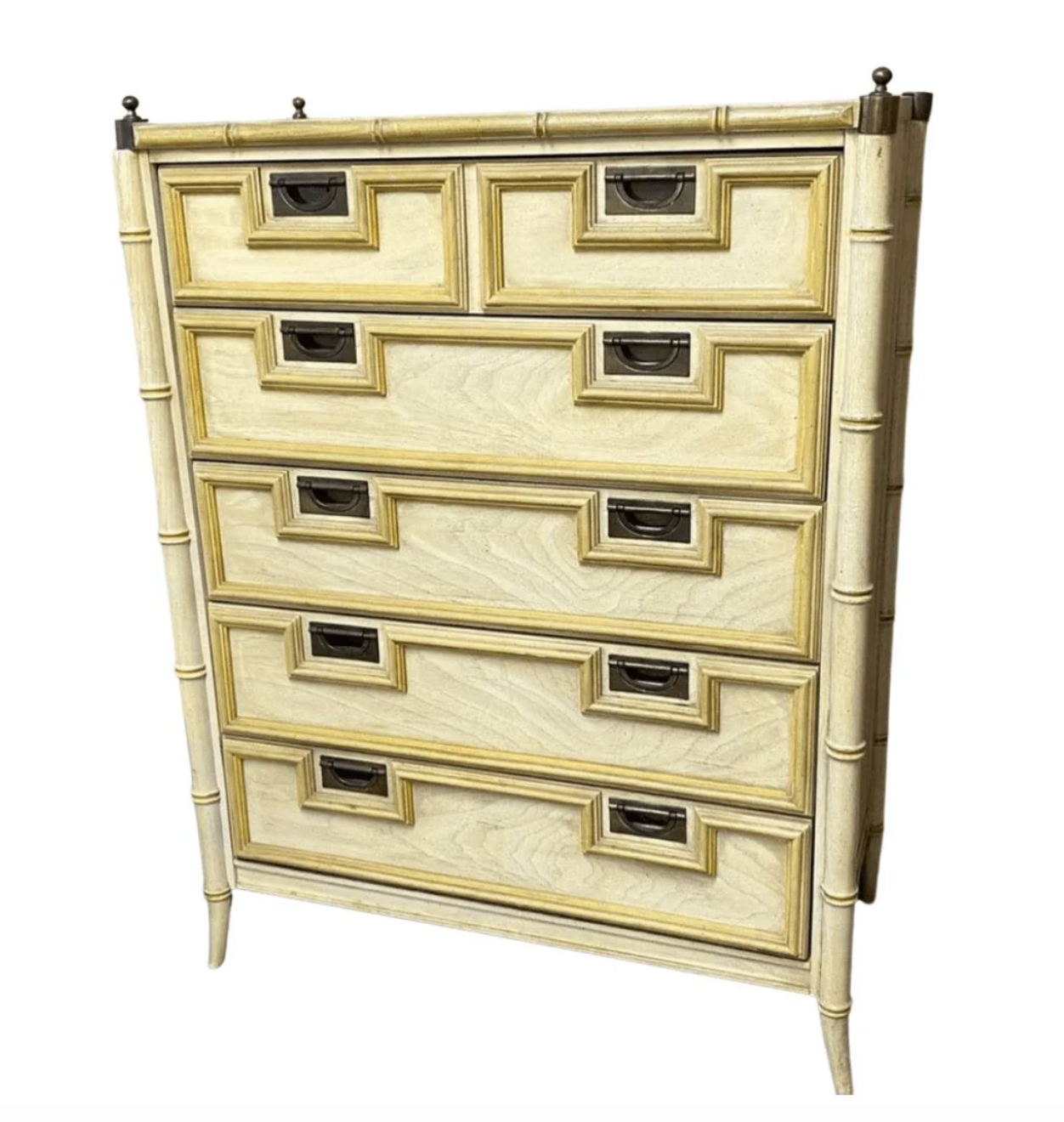 Vintage Stanley Furniture Faux Bamboo Pagoda Style Tallboy Available for Custom Lacquer!