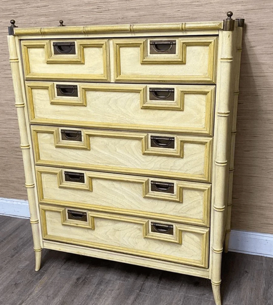 Vintage Stanley Furniture Faux Bamboo Pagoda Style Tallboy Available for Custom Lacquer!