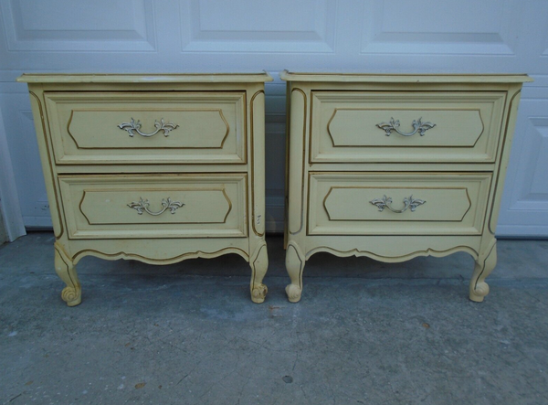 Vintage Henry Link Provincial Style Two Drawer Nightstand Pair Available for Custom Lacquer!