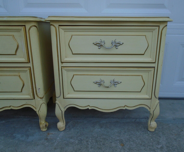 Vintage Henry Link Provincial Style Two Drawer Nightstand Pair Available for Custom Lacquer!