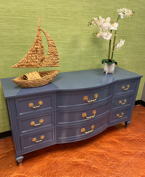 Vintage Henry Link Provincial Style Nine Drawer Dresser Available for Custom Lacquer!