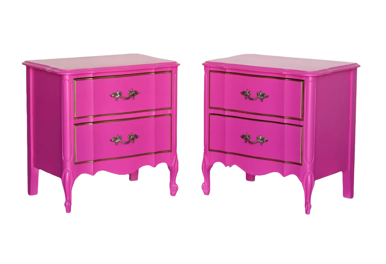 Vintage Henry Link Provincial Style Two Drawer Nightstand Pair Available  for Custom Lacquer!  Hibiscus House