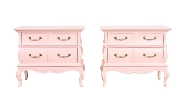 Vintage Henry Link Provincial Style Two Drawer Nightstand Pair Available for Custom Lacquer!