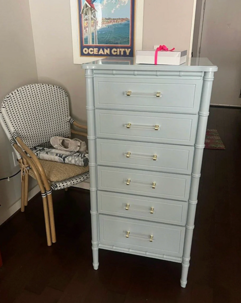 Vintage Classic Faux Bamboo Six Drawer Lingerie Chest Available for Custom Lacquer!